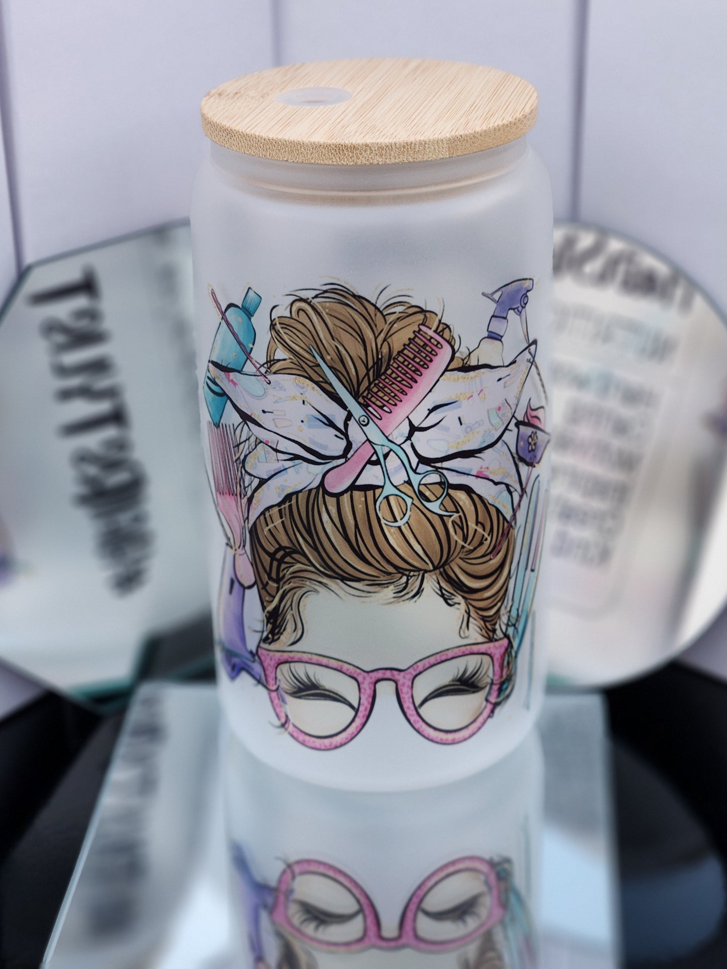 #Hairstylist 16 oz glass Tumbler