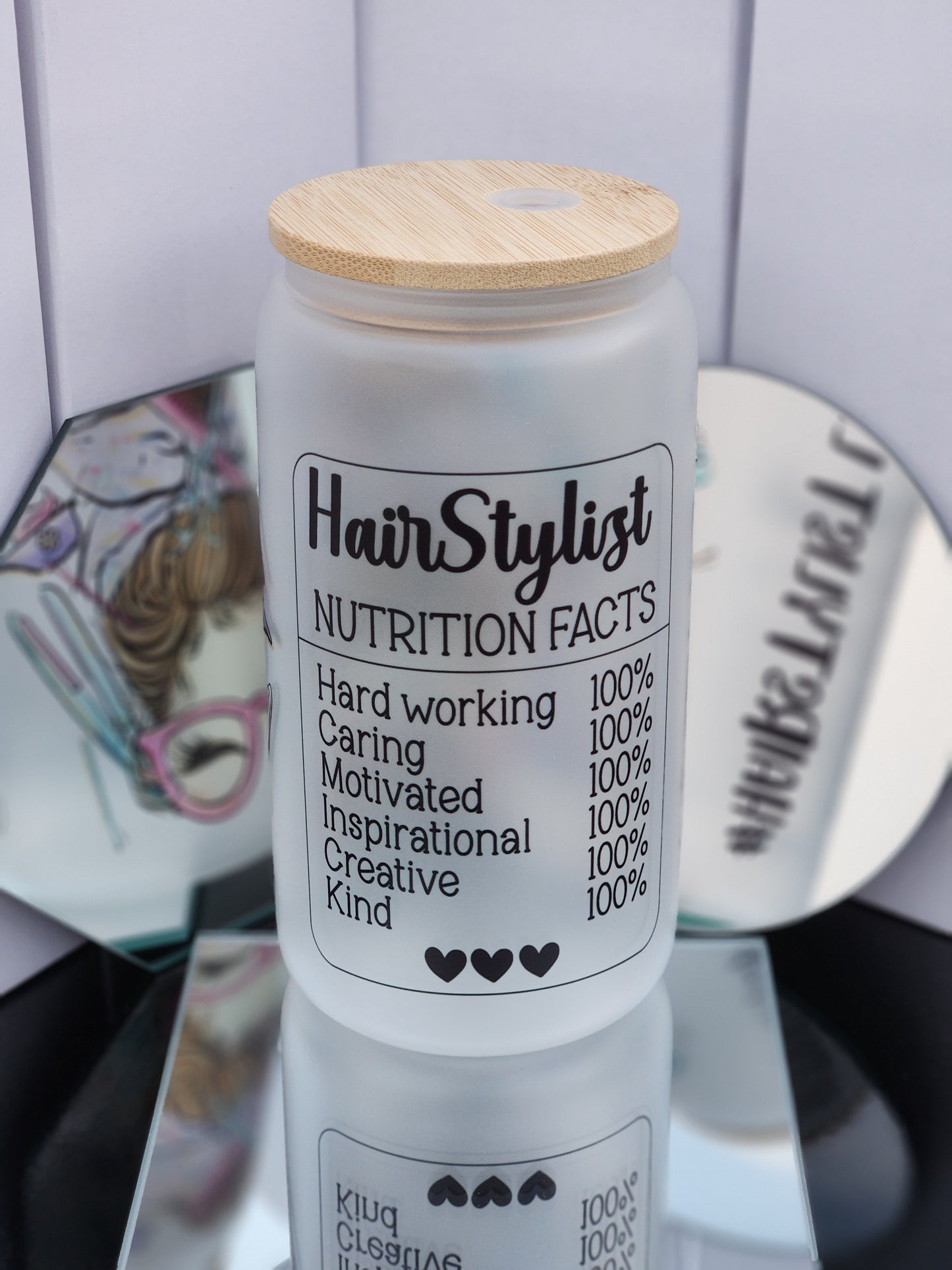 #Hairstylist 16 oz glass Tumbler
