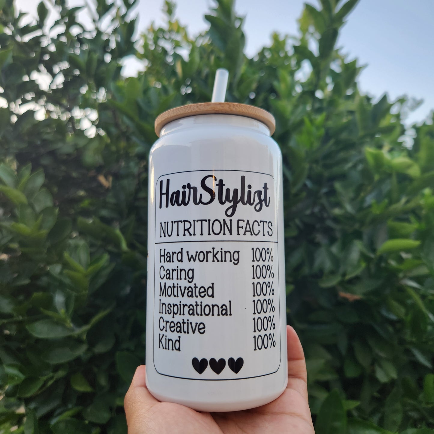 #Hairstylist 16 oz glass Tumbler