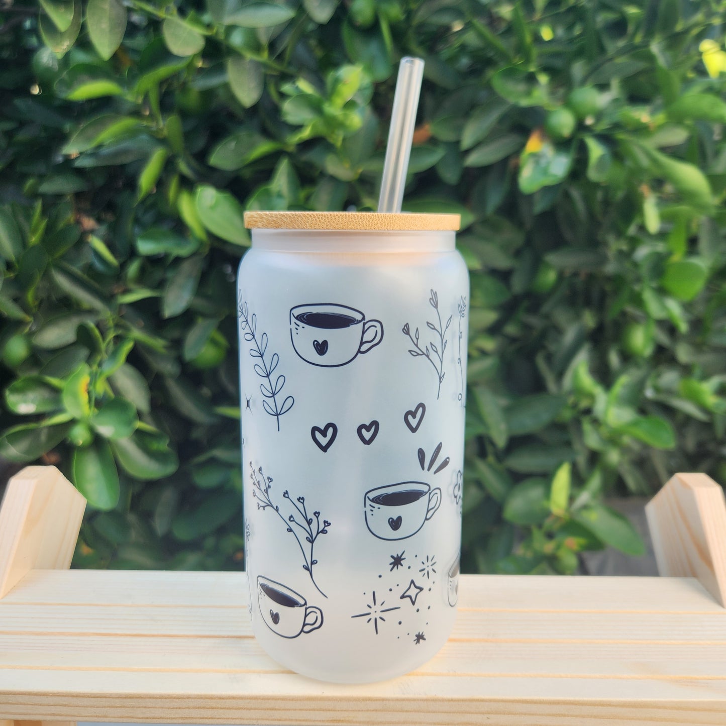 Coffee 16 oz Glass Tumbler