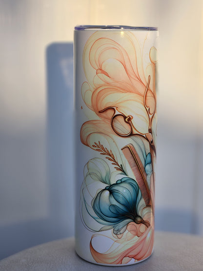 Blue, pink, and rose gold stylist 20 oz Tumbler