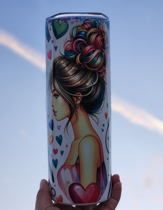 Rainbow Hair Doll 20 oz Tumbler