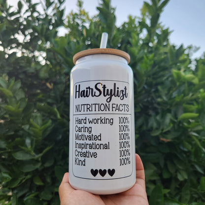 #Hairstylist 16 oz glass Tumbler