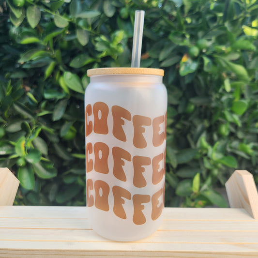 Coffee Lover 16 oz Glass Tumbler